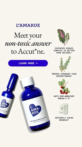 This vertical ad pairs a bold anti-Accutane hook with a clear ingredient breakdown to highlight a safe, plant-based alternative to harsh chemical treatments.